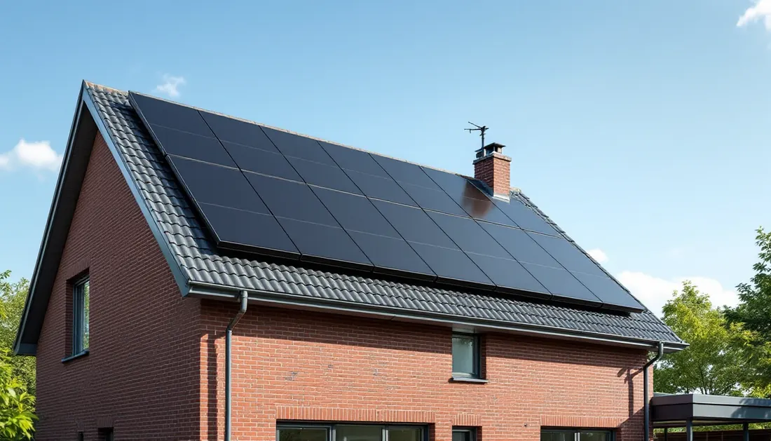 Maison belge équipée de panneaux photovoltaïques sur sa toiture